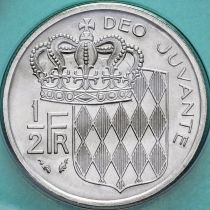 Монако 1/2 франка 1982 год. Ренье III. BU