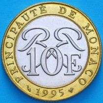 Монако 10 франков 1995 год. Всадник. BU