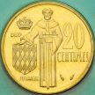 Монета Монако 20 сантим 1982 год. BU