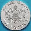 Монета Монако 100 франков 1982 год. Принц Альберт. Серебро.  BU