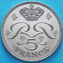 Монако 5 франков 1982 год. Принц Ренье. BU