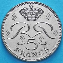 Монако 5 франков 1989 год. Принц Ренье.