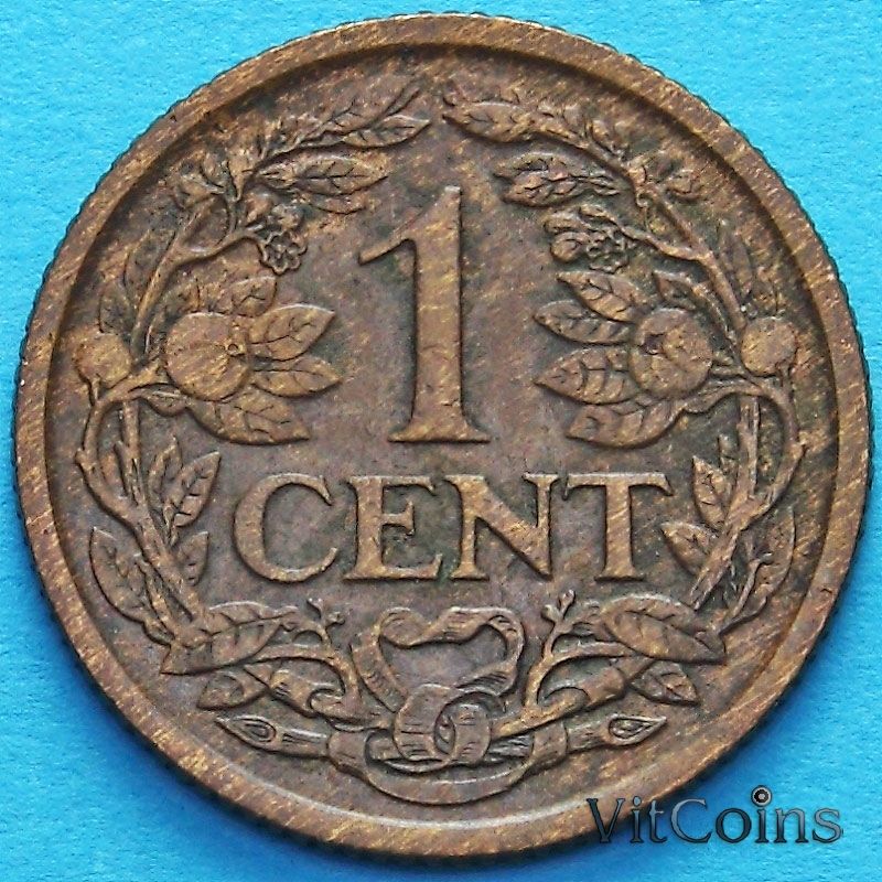 Монета Нидерланды 1 цент 1927 год.