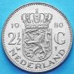Монета Нидерланды 2 1/2 гульдена 1969-1980 год.