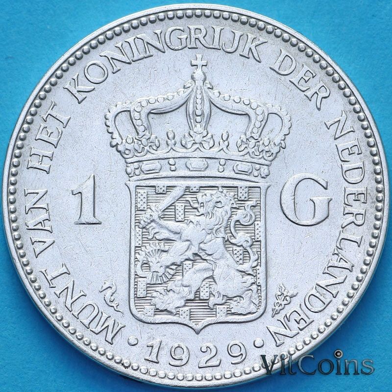 Монета Нидерланды 1 гульден 1929 год.