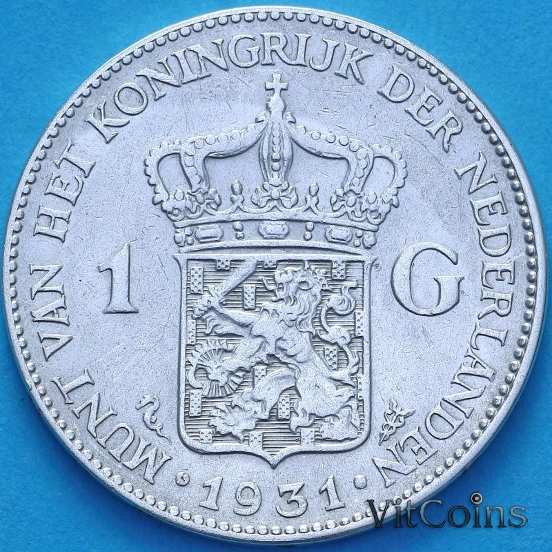 Монета Нидерланды 1 гульден 1931 год. №3