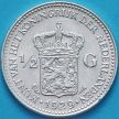 Монета Нидерланды 1/2 гульдена 1929 год. Серебро.
