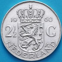 Нидерланды 2 1/2 гульдена 1960 год. Серебро.