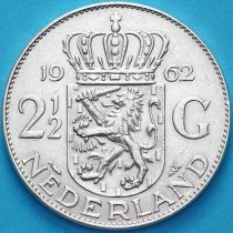 Нидерланды 2 1/2 гульдена 1962 год. Серебро. №2