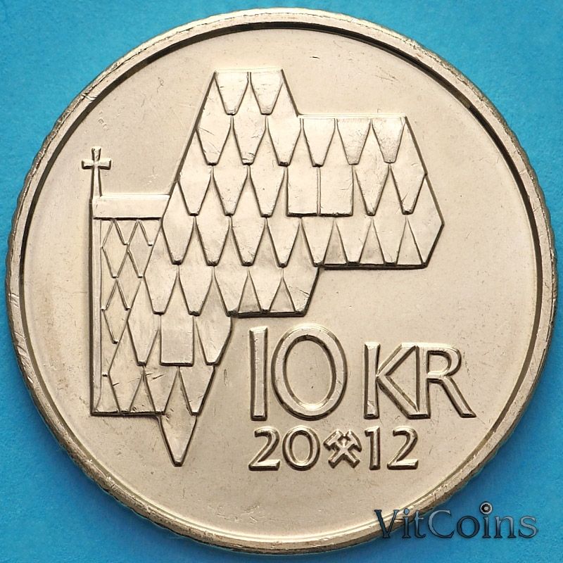 Монета Норвегия 10 крон 2012 год.