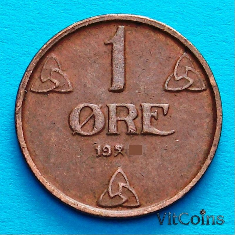 Монета Норвегия 1 эре 1922 год.