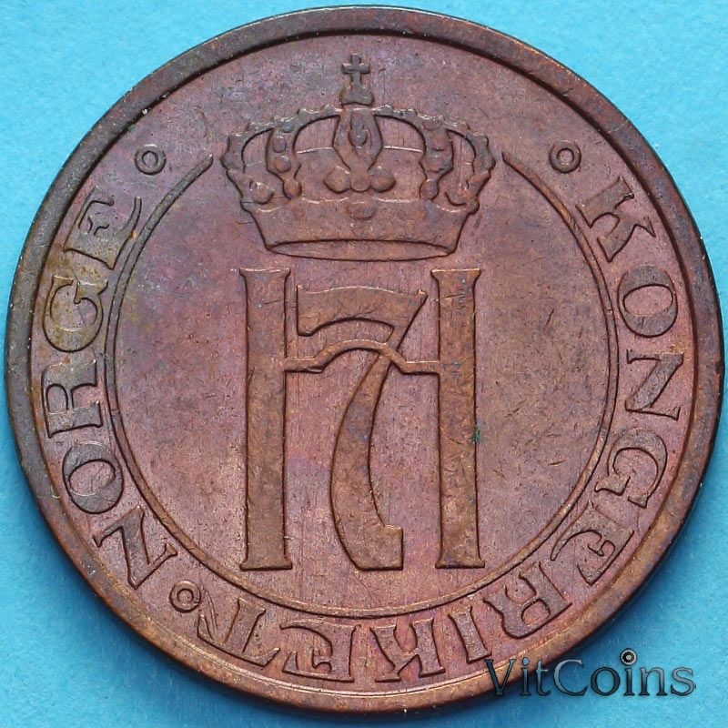 Монета Норвегия 2 эре 1949 год.