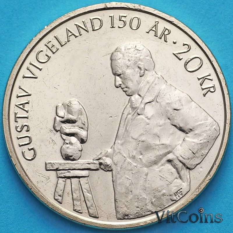 Монета Норвегия 20 крон 2019 год. Густав Вигеланд