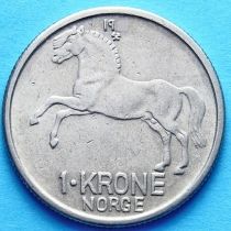 Норвегия 1 крона 1972 год. Лошадь.