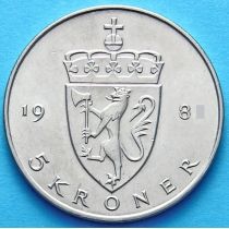 Норвегия 5 крон 1983 год.