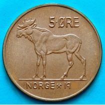 Норвегия 5 эре 1969 год. Лось