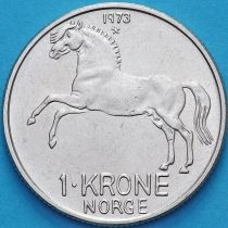 Норвегия 1 крона 1973 год. Лошадь.
