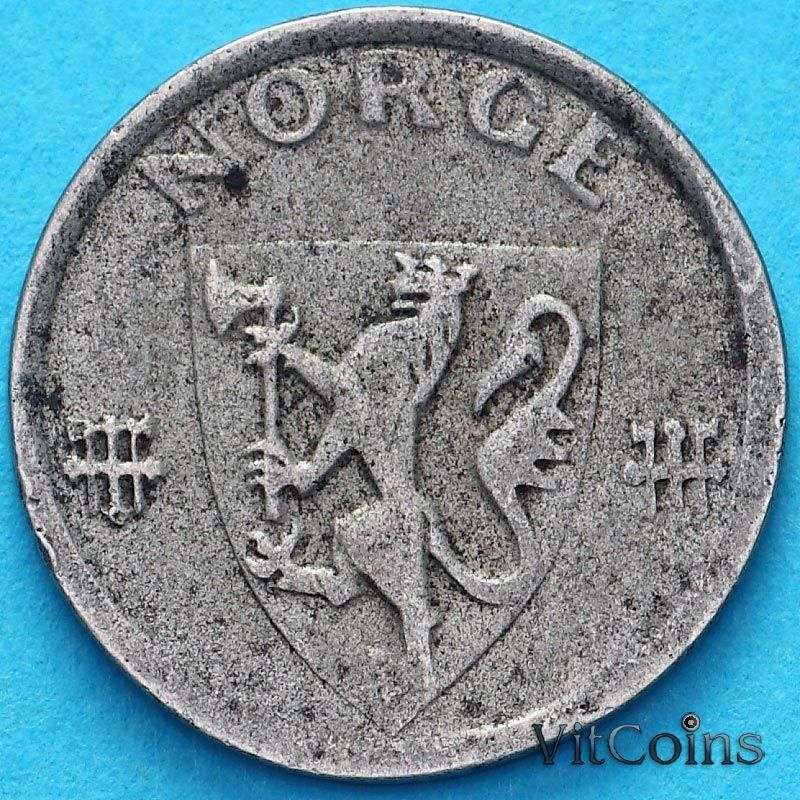 Монета Норвегия 1 эре 1944 год.