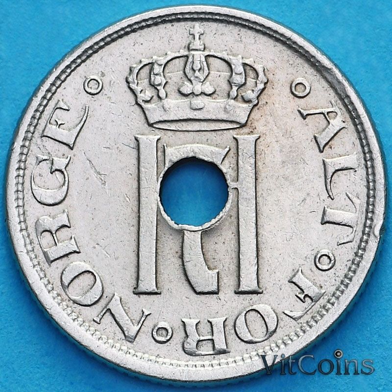 Монета Норвегия 25 эре 1923 год. №1