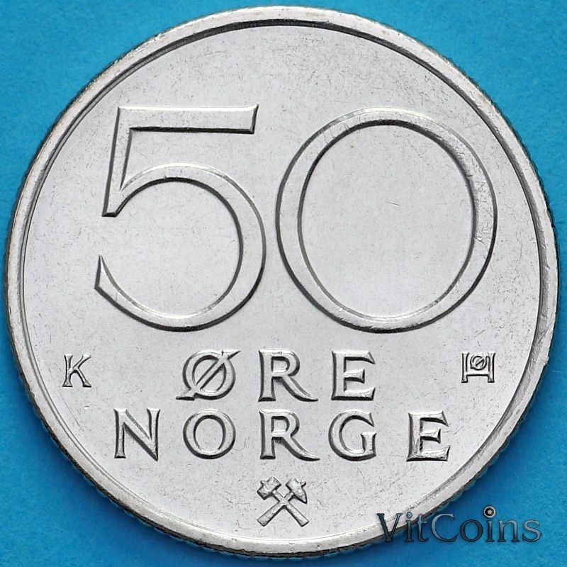 Монета Норвегия 50 эре 1981 год.