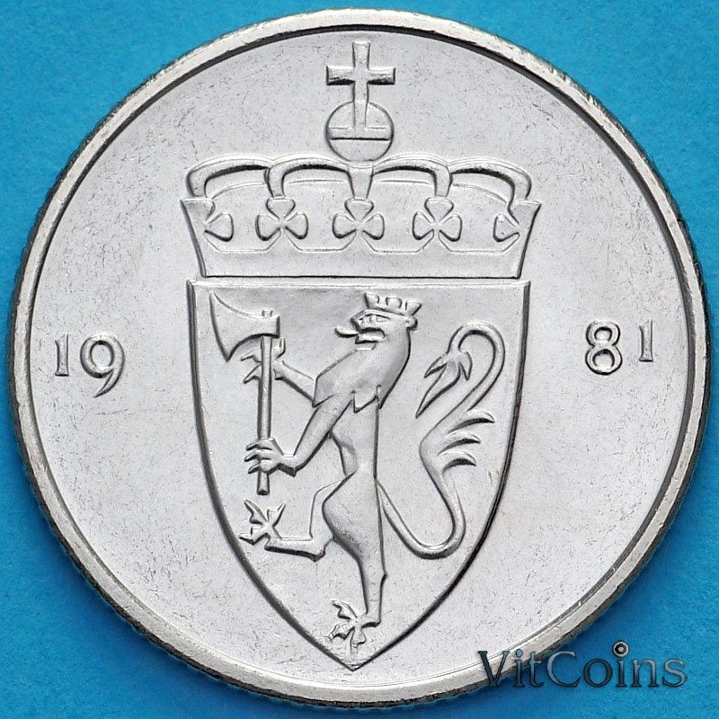 Монета Норвегия 50 эре 1981 год.