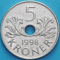 Норвегия 5 крон 1998 год.