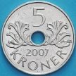 Монета Норвегия 5 крон 2007 год.