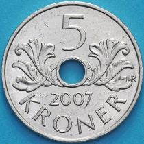 Норвегия 5 крон 2007 год.