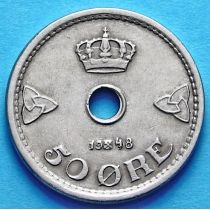 Норвегия 50 эре 1948 год.