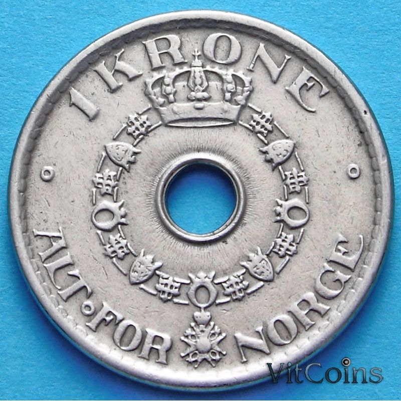 Монета Норвегия 1 крона 1925 год.