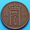Монета Норвегии 5 эре 1952-1956 год.