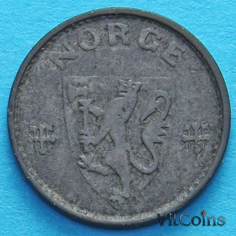 Монета Норвегии 10 эре 1941 год.