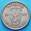 Монета Норвегии 1 крона 1957 год.