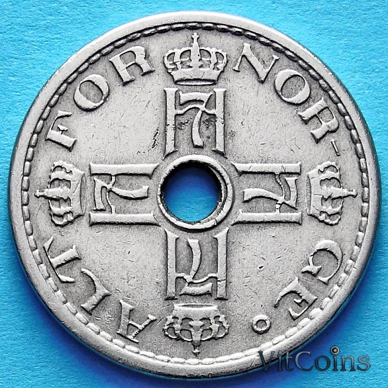 Монета Норвегии 50 эре 1945 год.