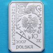 Монета Польши 10 злотых 2007 год. Рыцарь 15 века. Серебро.