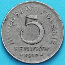 Польша 5 фенигов 1917 год. №2
