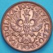 Монета Польша 1 грош 1937 год.