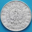 Монета Польша 10 злотых 1934 год. Юзеф Пилсудский. Серебро