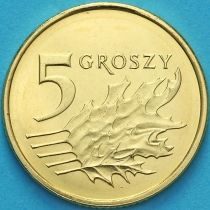 Польша 5 грошей 2018 год.