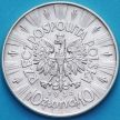 Серебряная монета Польши 10 злотых 1935 год. Юзеф Пилсудский. Серебро
