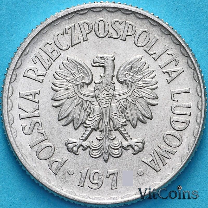 Монета Польша 1 злотый 1973 год.