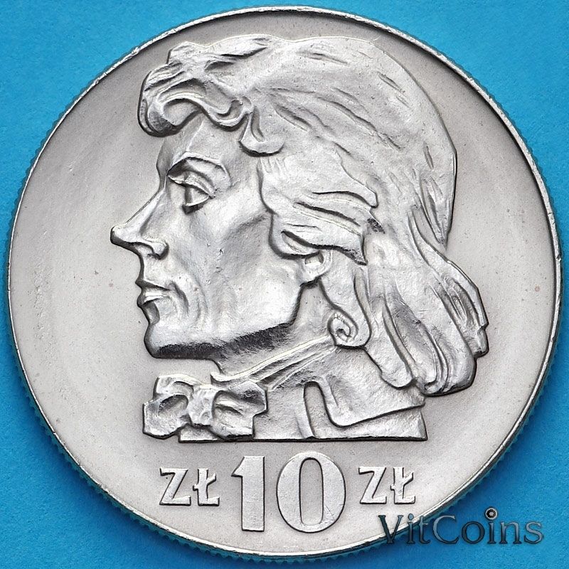 Монета Польша 10 злотых 1972 год. Тадеуш Костюшко. UNC