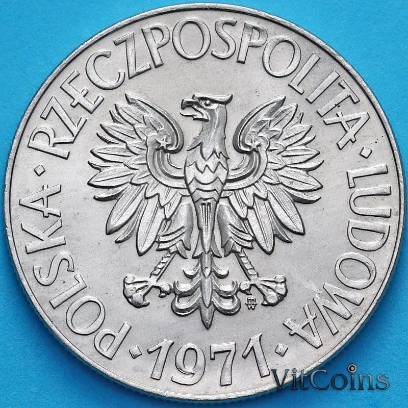 Монета Польши 10 злотых 1971 год. Тадеуш Костюшко. UNC