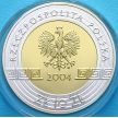 Монета Польши 10 злотых 2004 год. Олимпиада в Афинах. Дискобол. Серебро