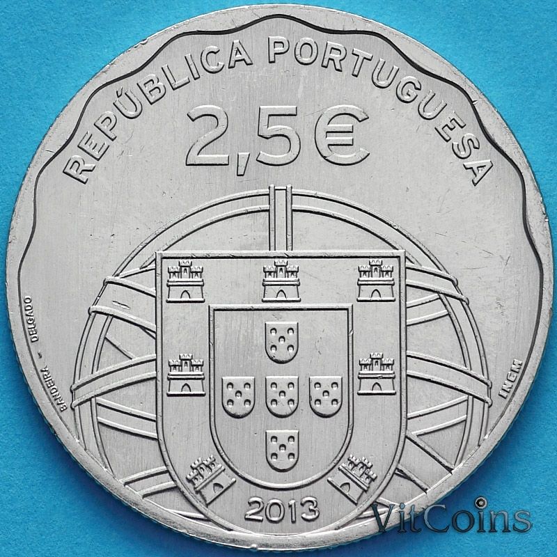 Монета Португаоия 2.5 евро 2013 год. 100 лет подводной лодке "Рыба-меч" Монета Португаоия 2.5 евро 2013 год. 100 лет подводной лодке "Рыба-меч"
