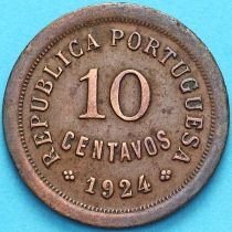 Португалия 10 сентаво 1924 год.