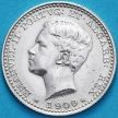 Монета Португалии 100 рейс 1909 год. Серебро.