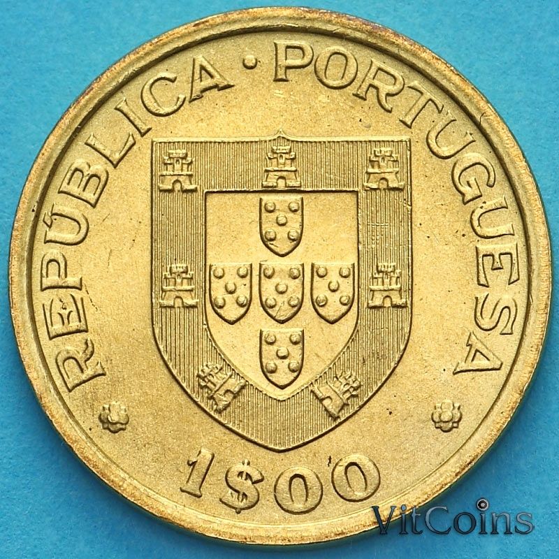 Монета Португалия 1 эскудо 1982 год. Чемпионат мира по хоккею на роликах