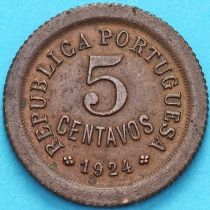 Португалия 5 сентаво 1924 год.