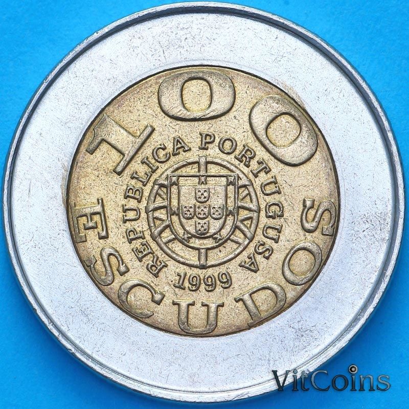 Монета Португалия 100 эскудо 1999 год. ЮНИСЕФ. Ошибка